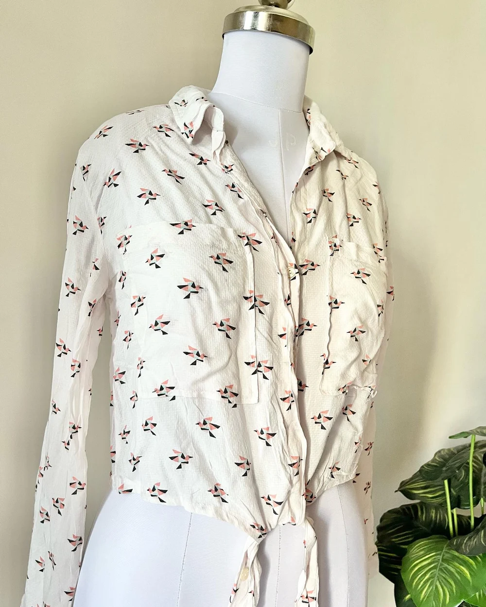 Bird Printed cotton shirt  thumbnail view 3