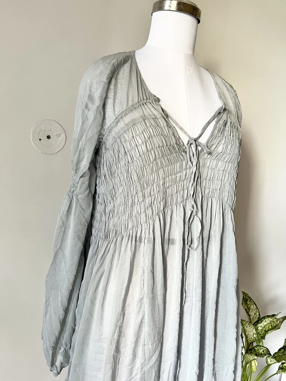 Powder blue sheer dress thumbnail view 2