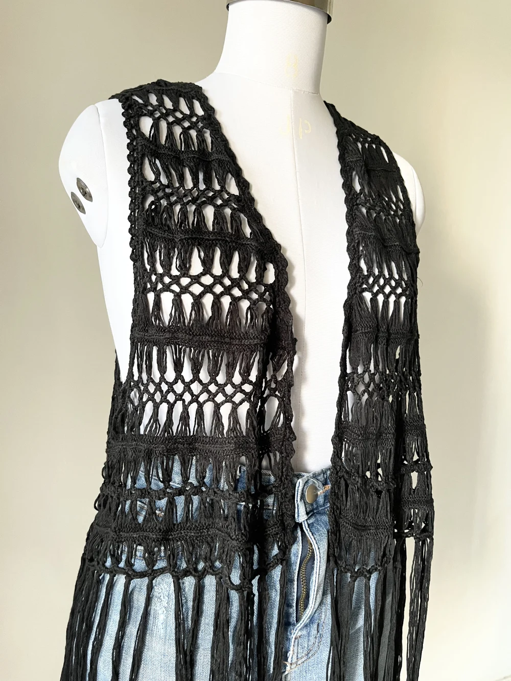 Black crochet shrug  thumbnail view 4