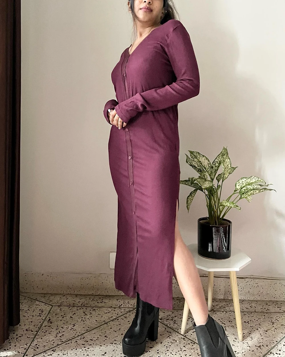 Wine slit dress 