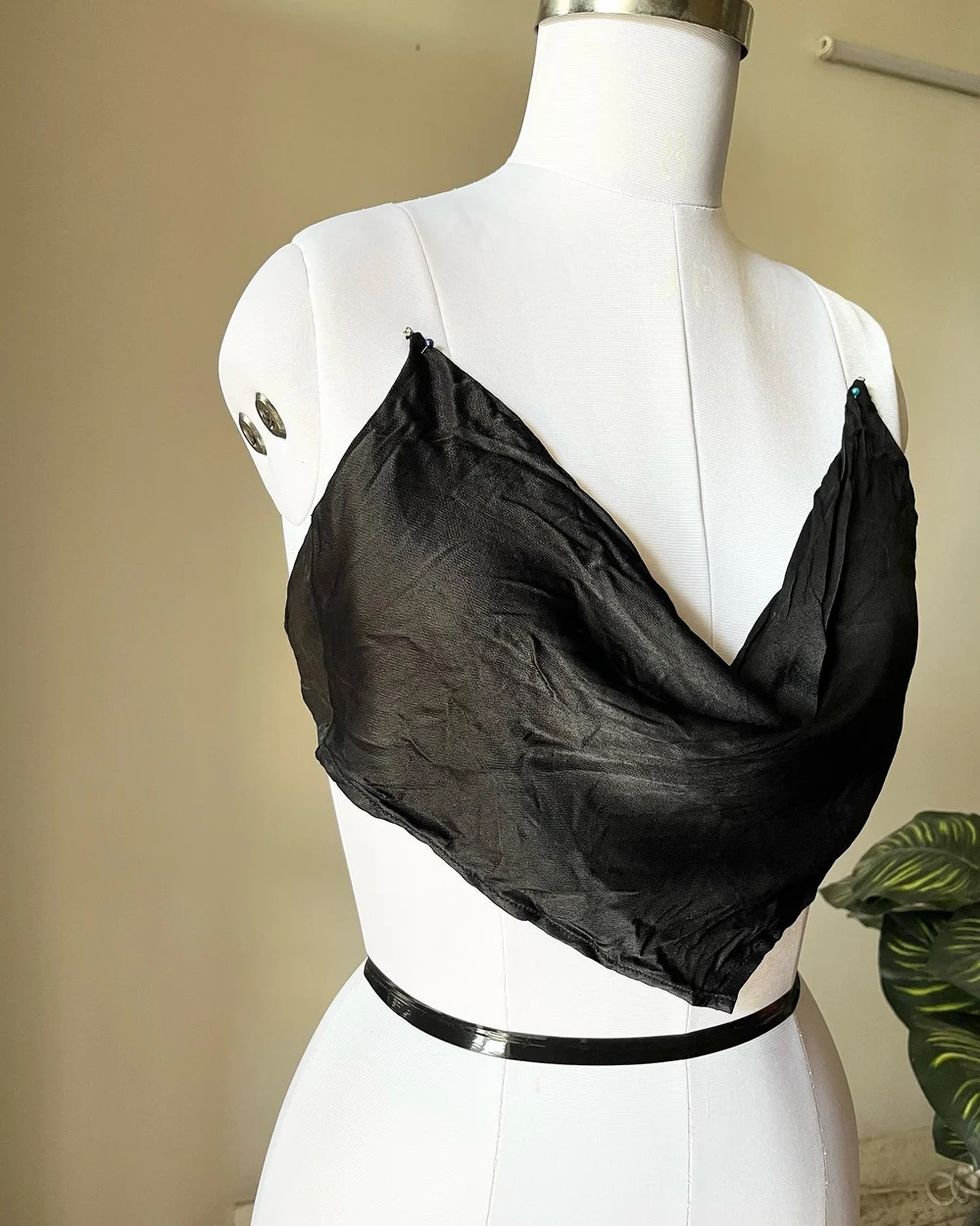 Black satin top  thumbnail view 2