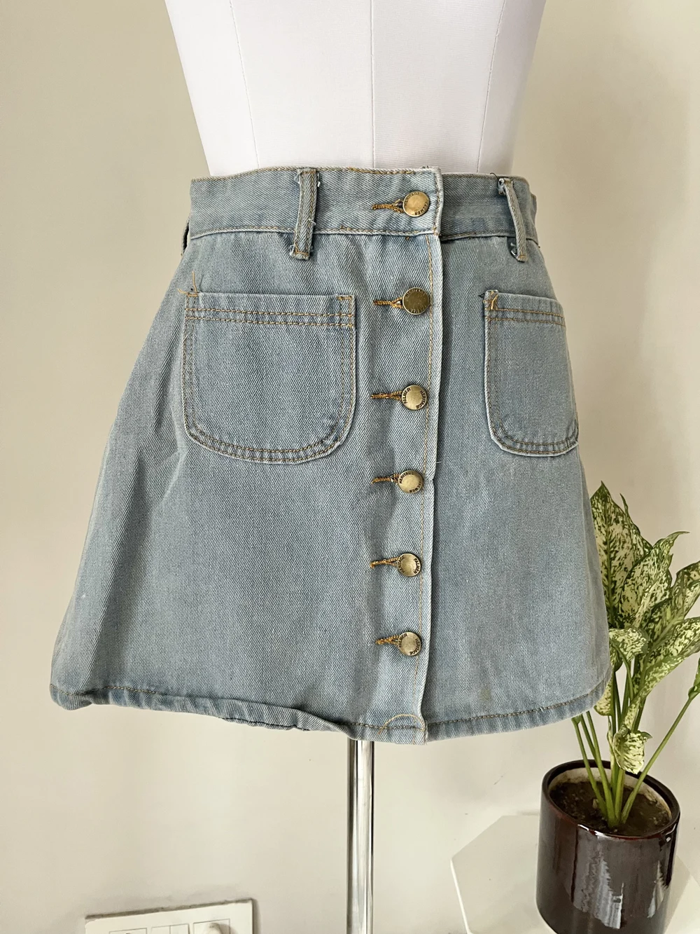 A-line button down skirt thumbnail view 4