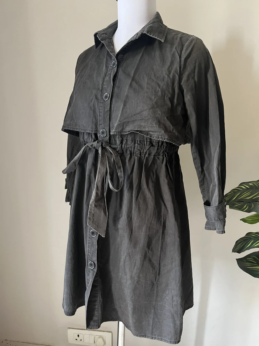 Black cape style dress  thumbnail view 2