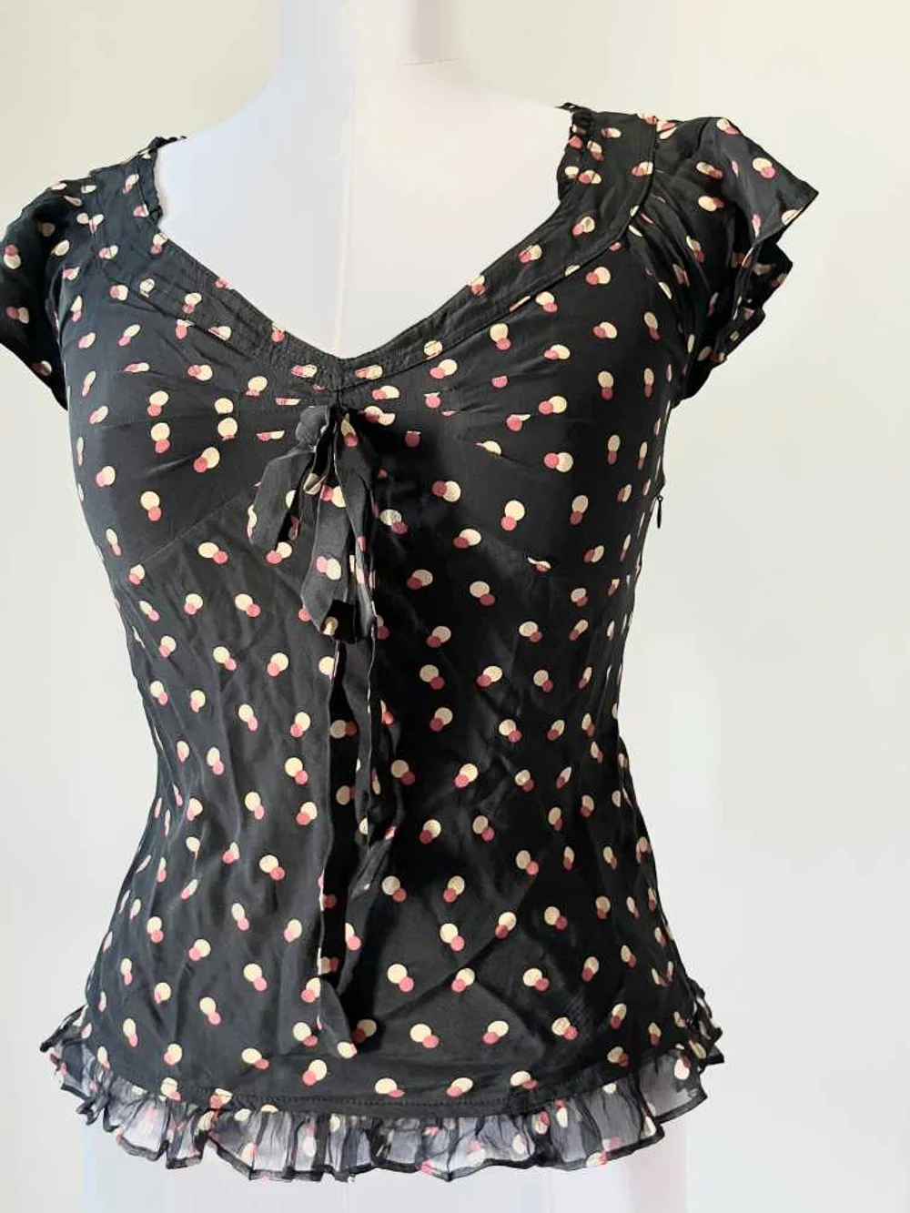 Polka printed y2k top thumbnail view 2