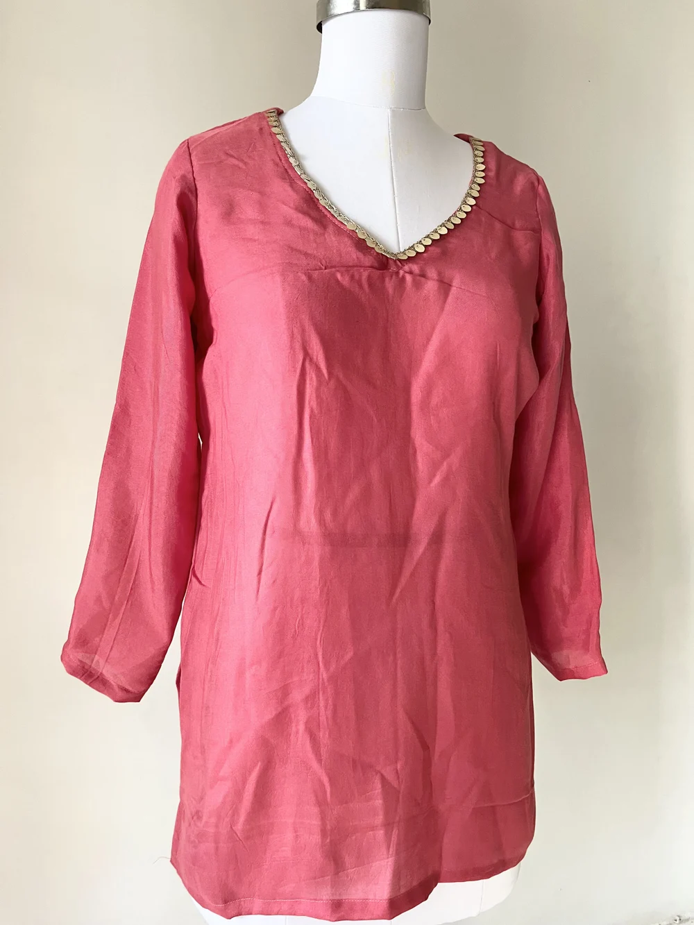 Mauve pink short kurti thumbnail view 2