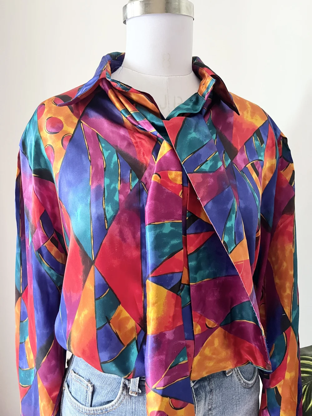 Multicolored satin shirt  thumbnail view 4