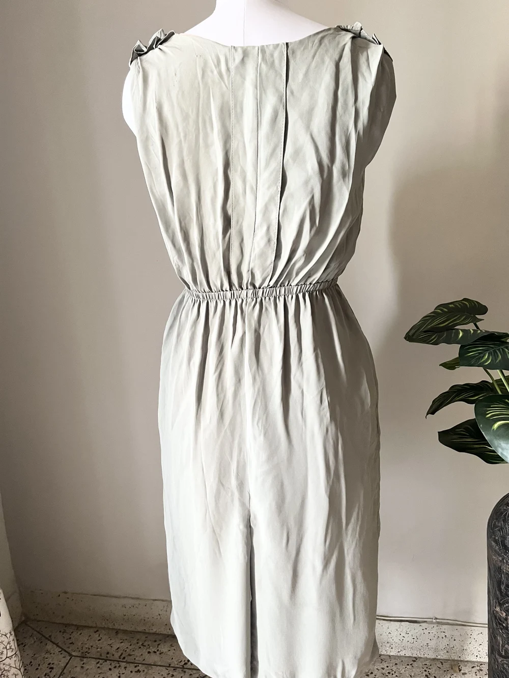 Mint green solid dress  thumbnail view 4