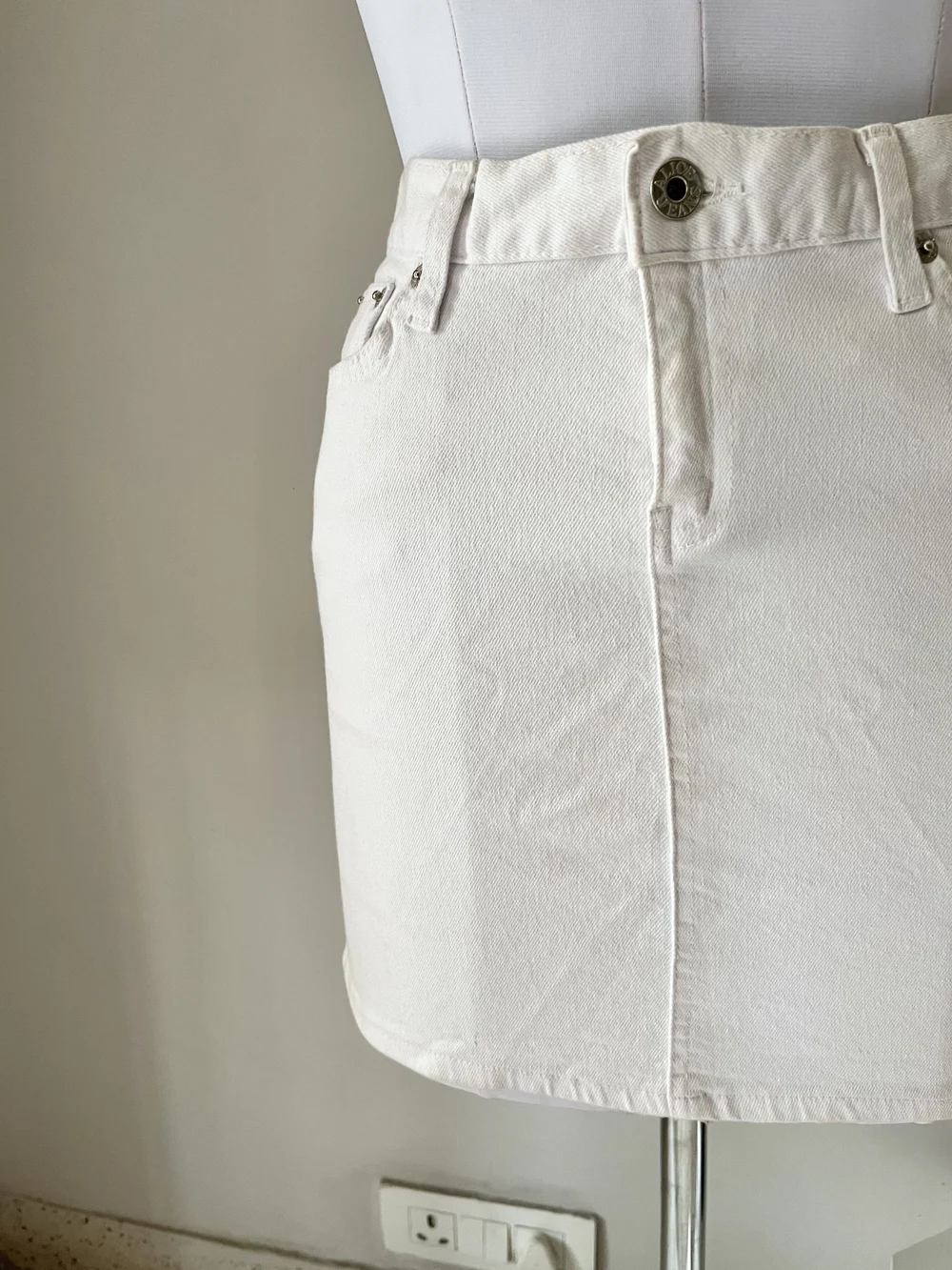 White denim skirt  thumbnail view 2