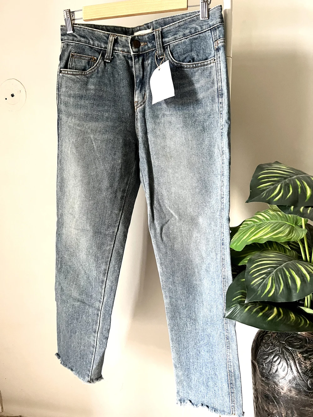 Blue straight fit jeans  thumbnail view 2