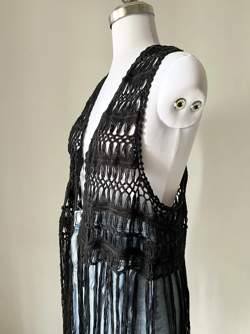 Black crochet shrug  thumbnail view 3
