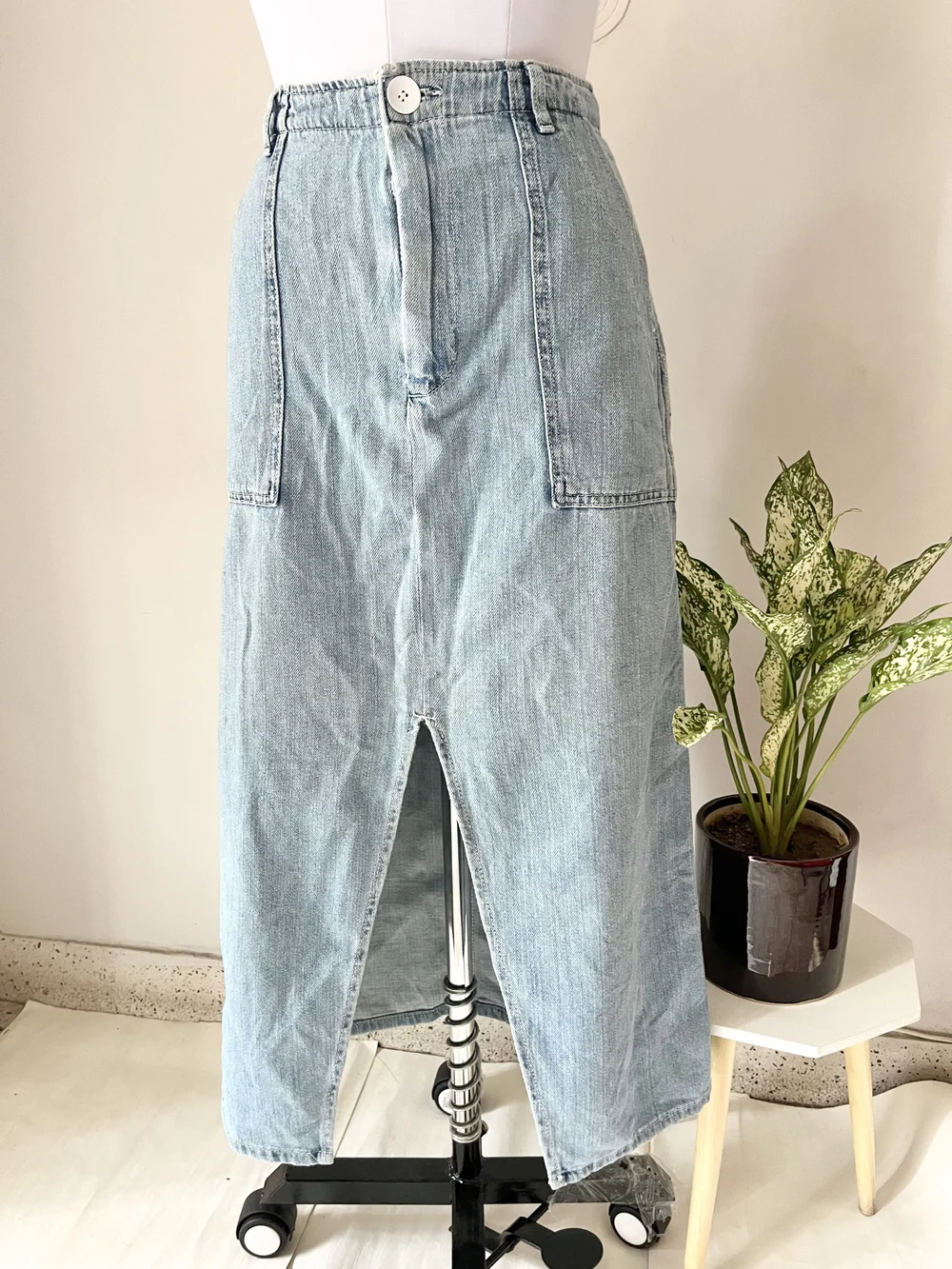 Blue maxi denim skirt  thumbnail view 4