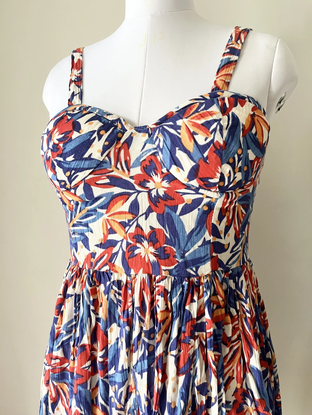 Floral padded dress thumbnail view 4