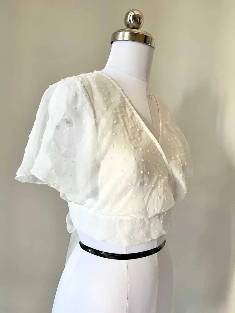 White tie-up top thumbnail view 4