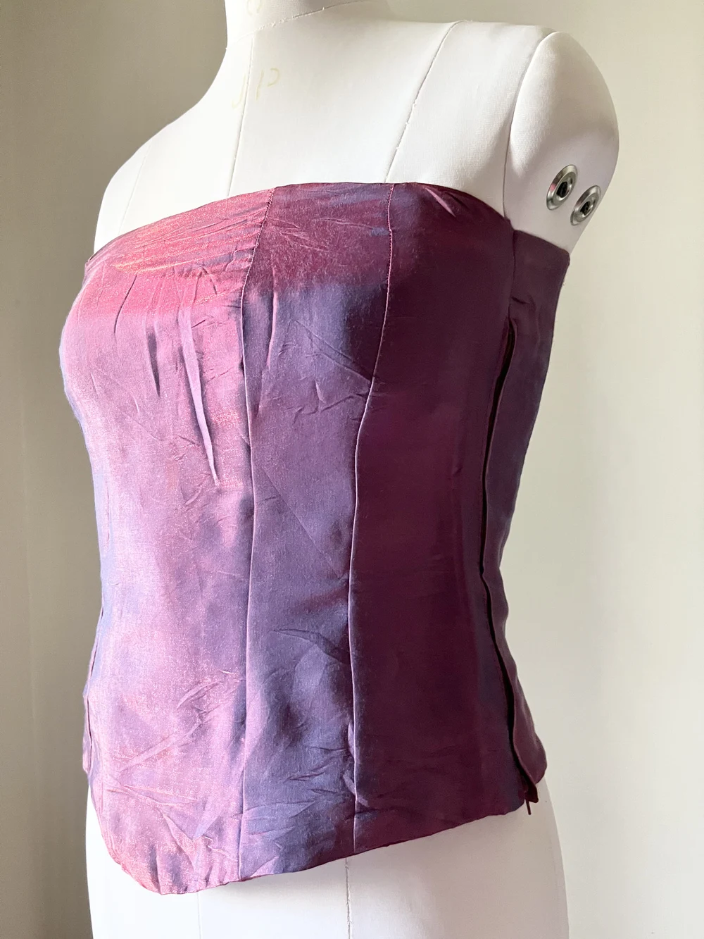 Purple satin corset top thumbnail view 5