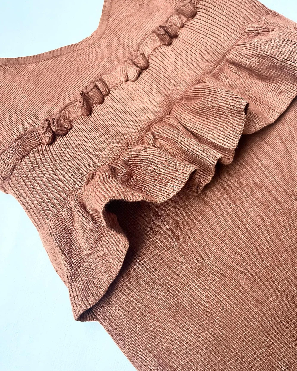 Brown ribbed dress  thumbnail view 5