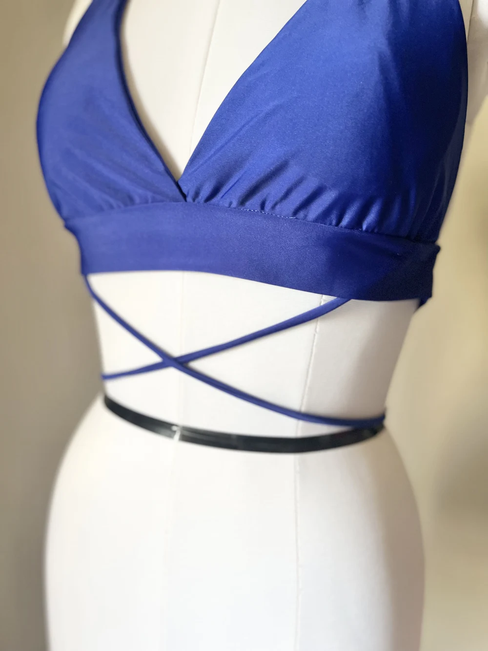 Electric blue bikini top thumbnail view 3