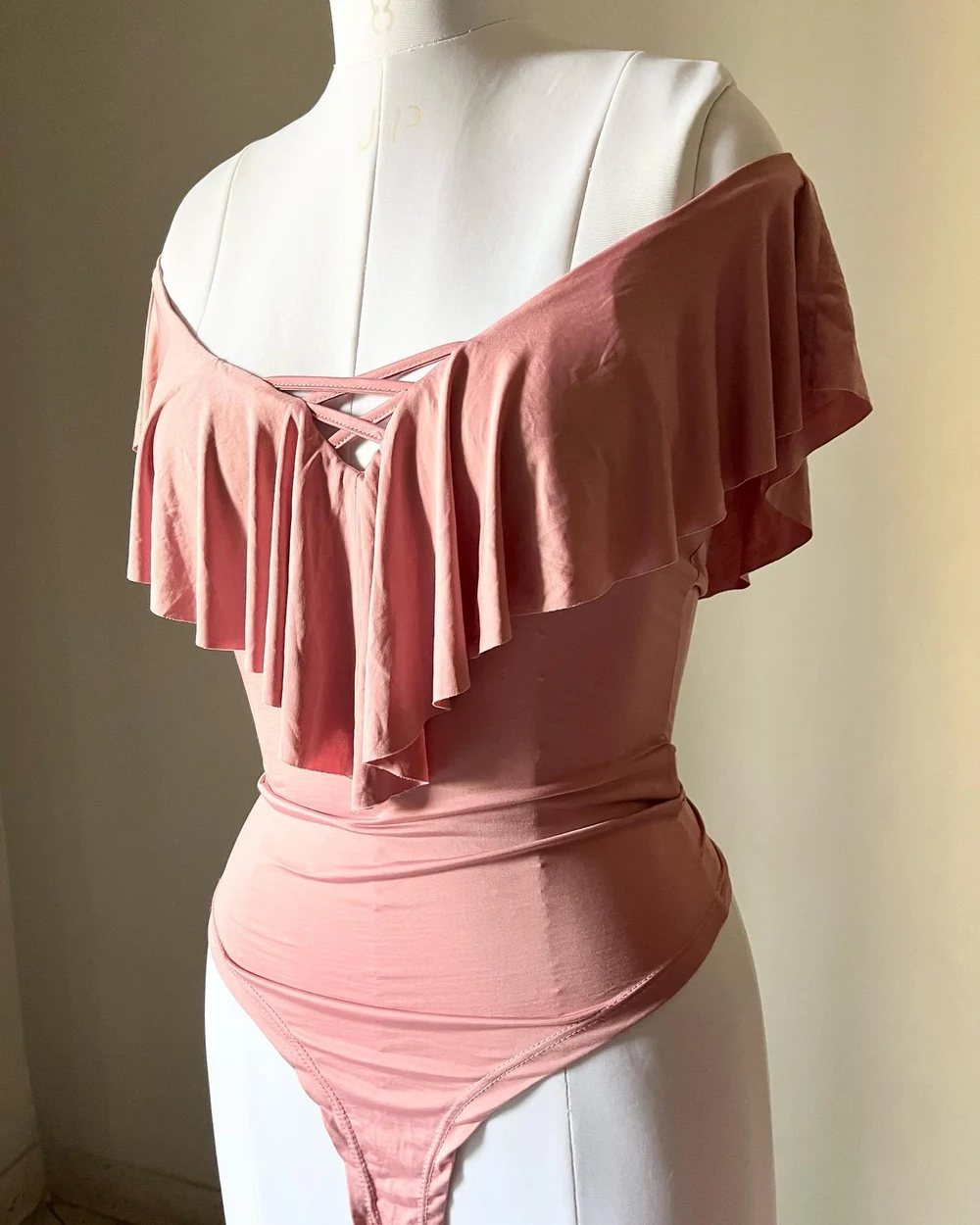 Pink Satin bodysuit  thumbnail view 3