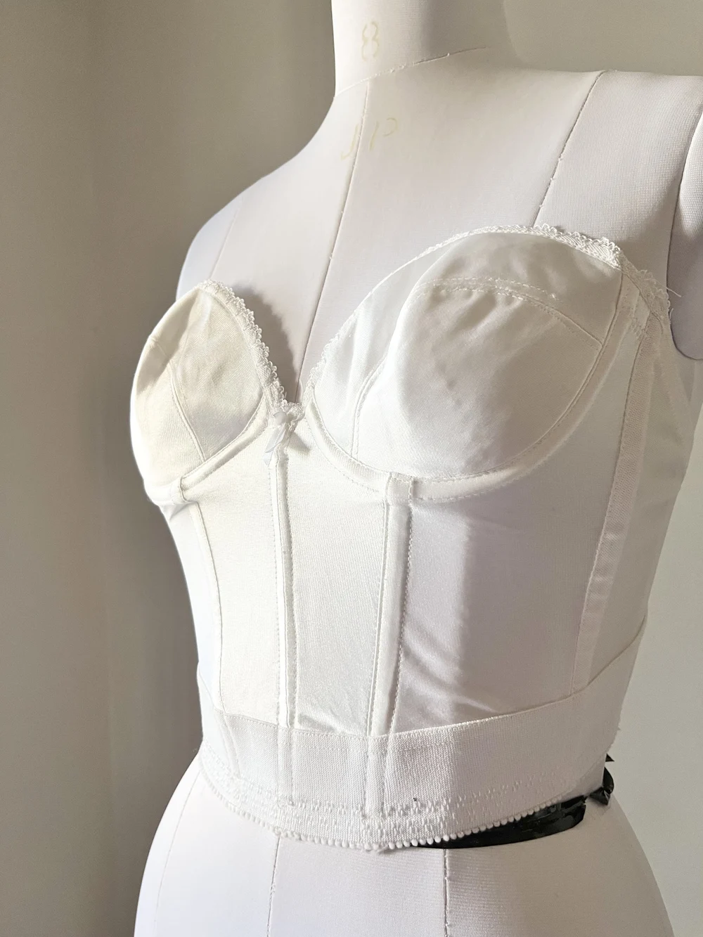 White tube padded corset top thumbnail view 4