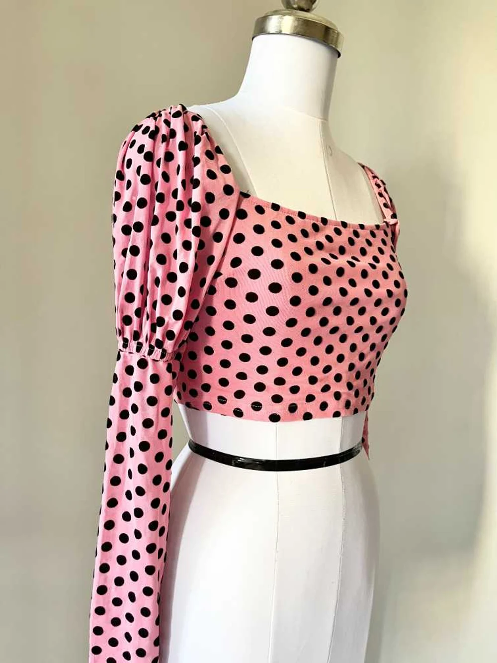 Polka dot pink top thumbnail view 2