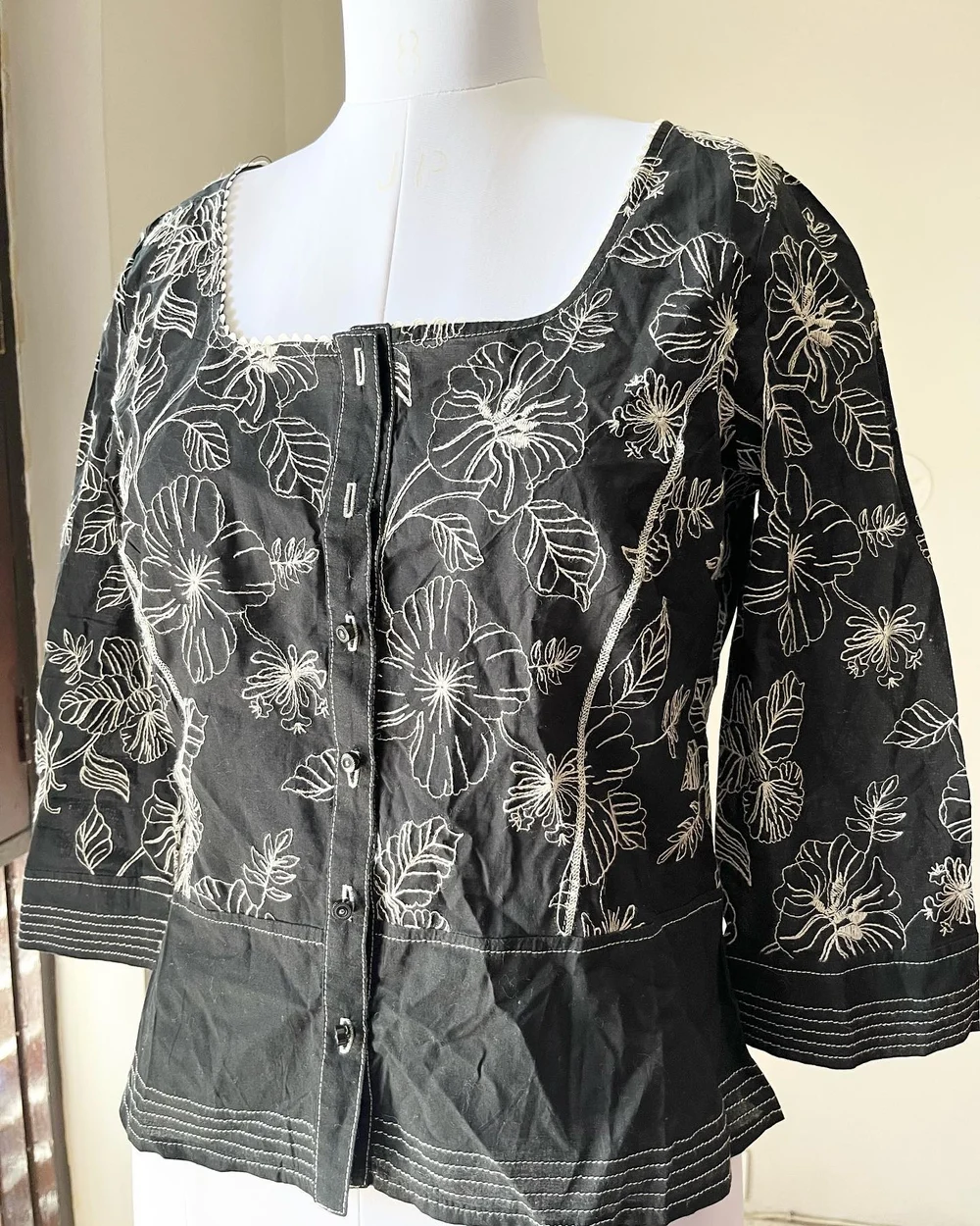 Black embroidery Top  thumbnail view 2