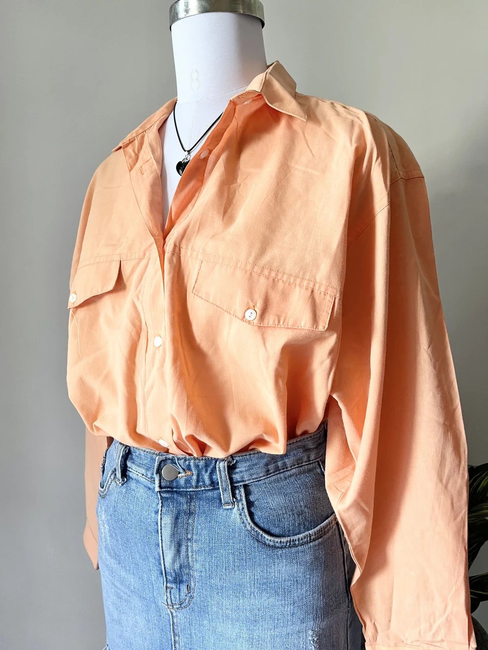Orange cotton shirt thumbnail view 2