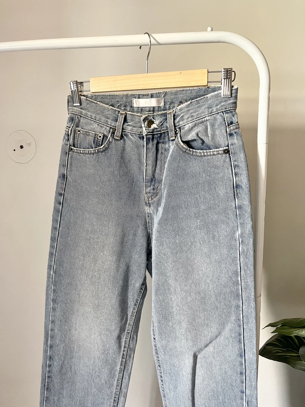 Blue straight fit jeans  thumbnail view 5