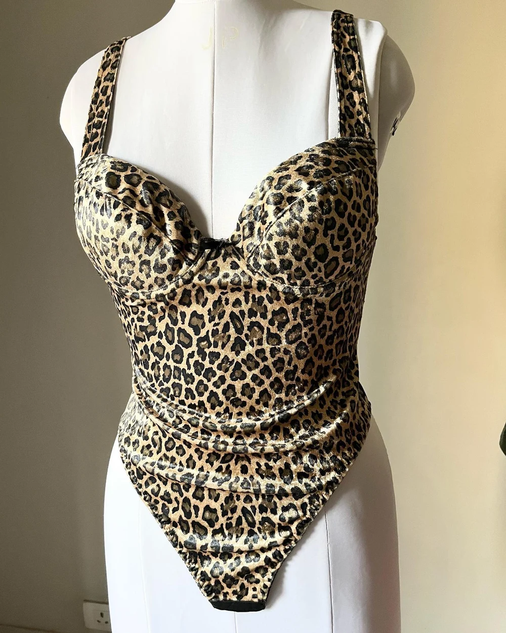 Animal print padded corset style bodysuit  thumbnail view 2