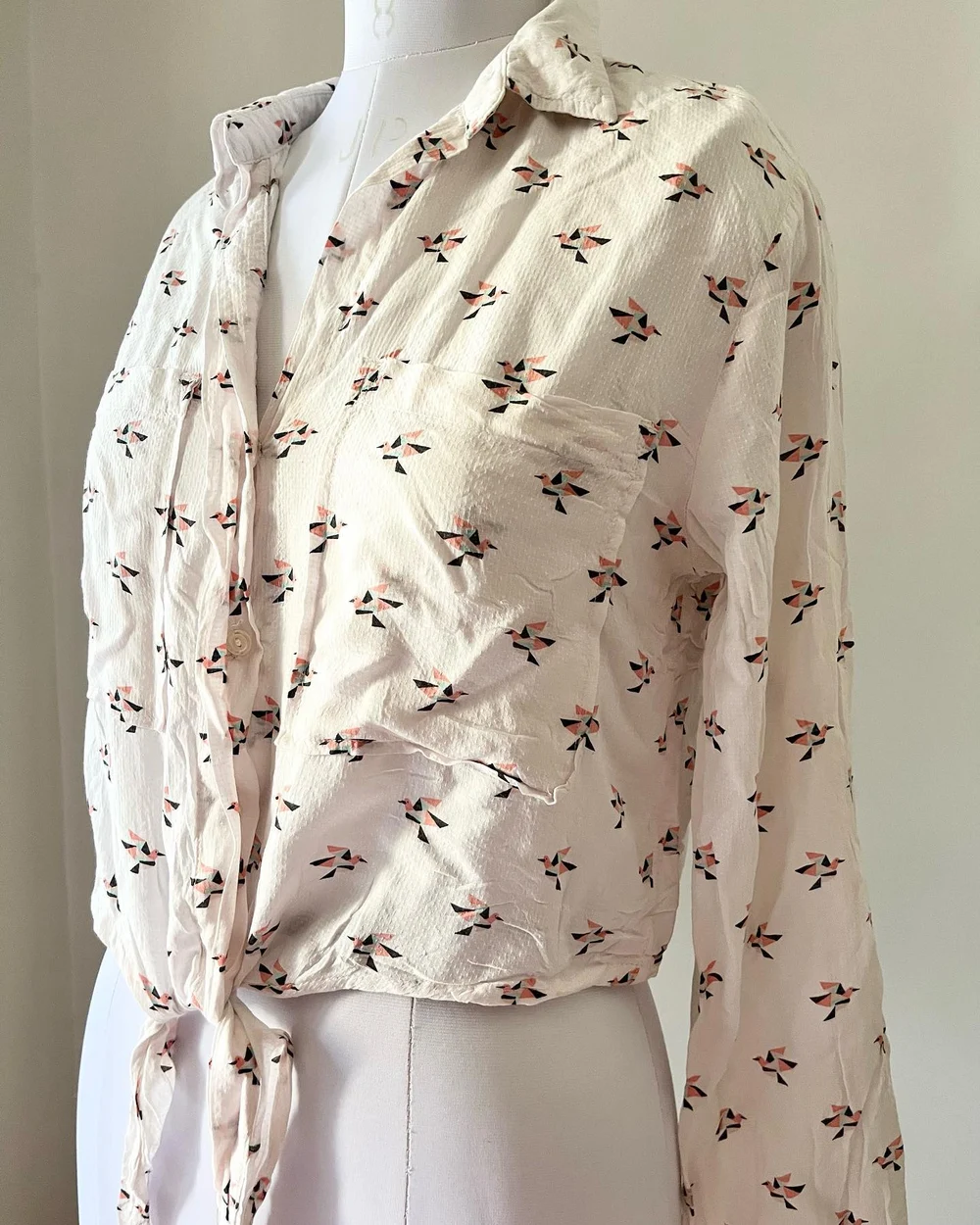 Bird Printed cotton shirt  thumbnail view 4