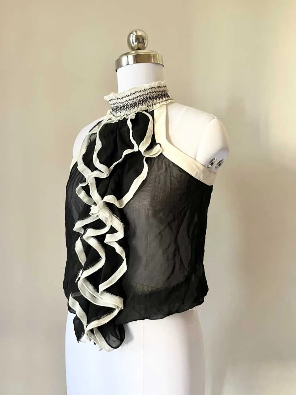 Black frill top  thumbnail view 4