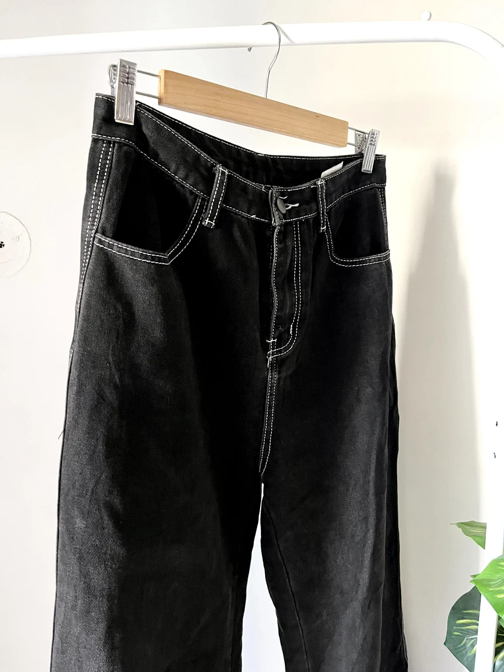 Black contrast highwaist denim  thumbnail view 7