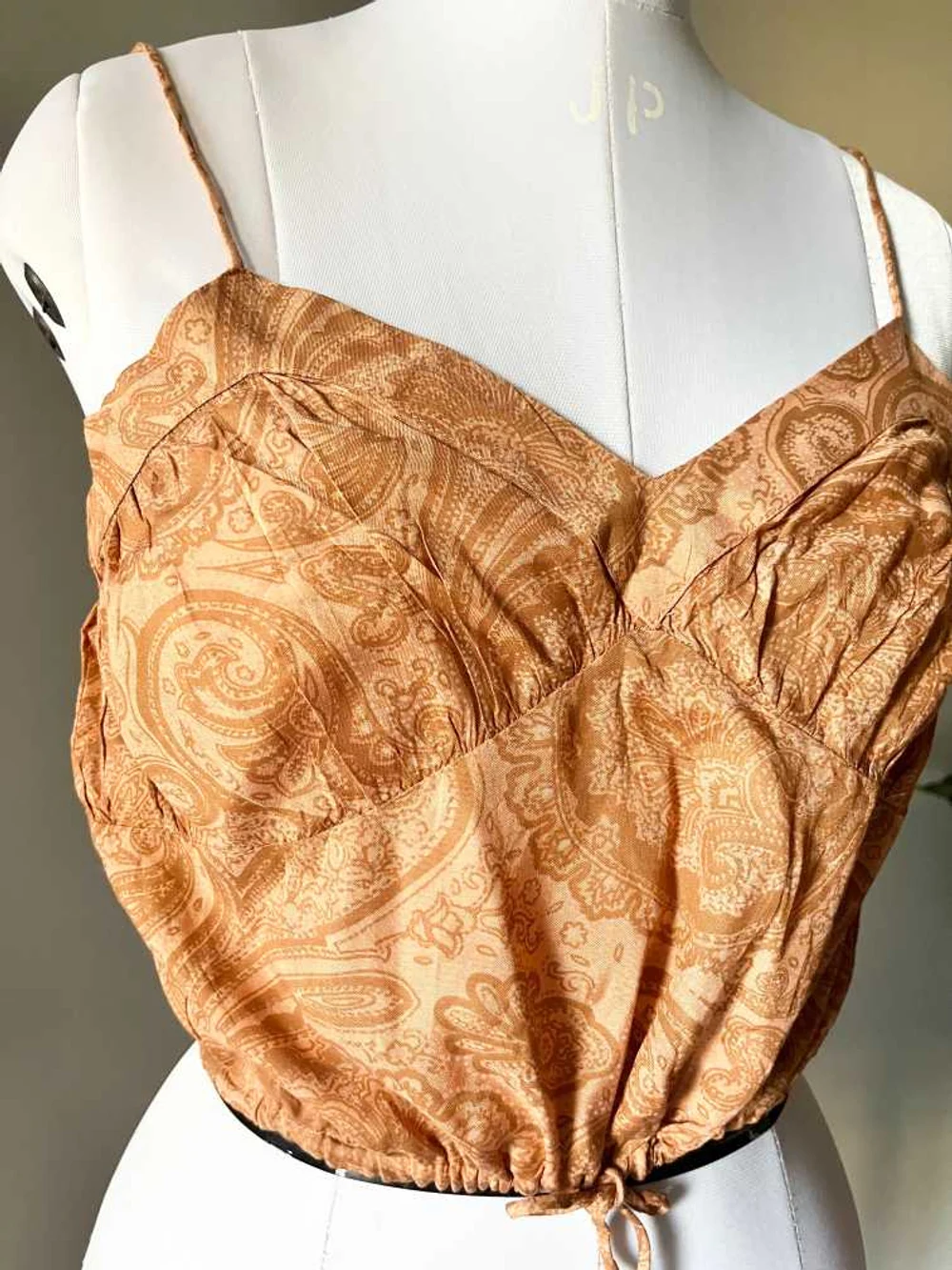 Mustard paisley print top thumbnail view 2