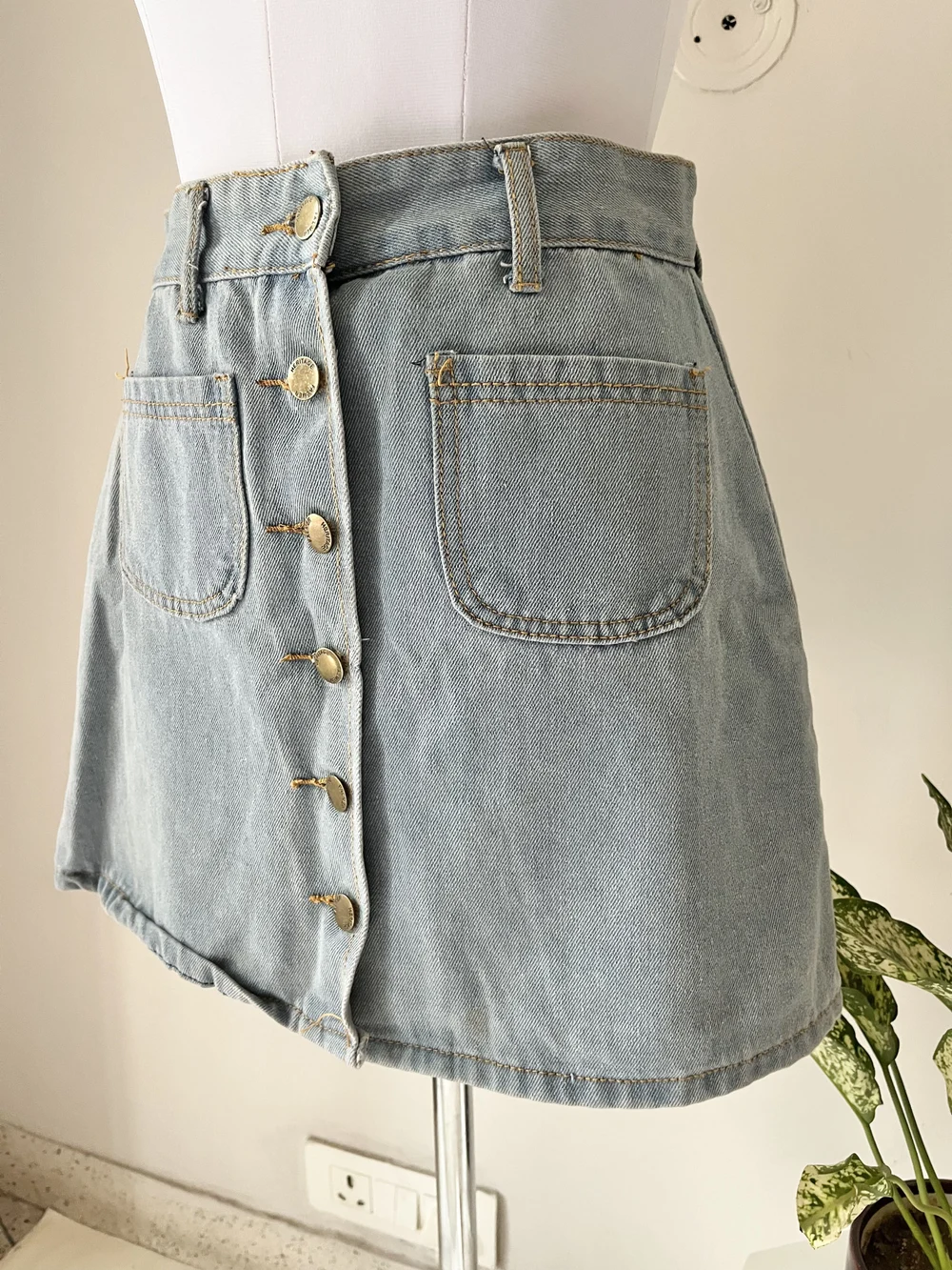 A-line button down skirt thumbnail view 2