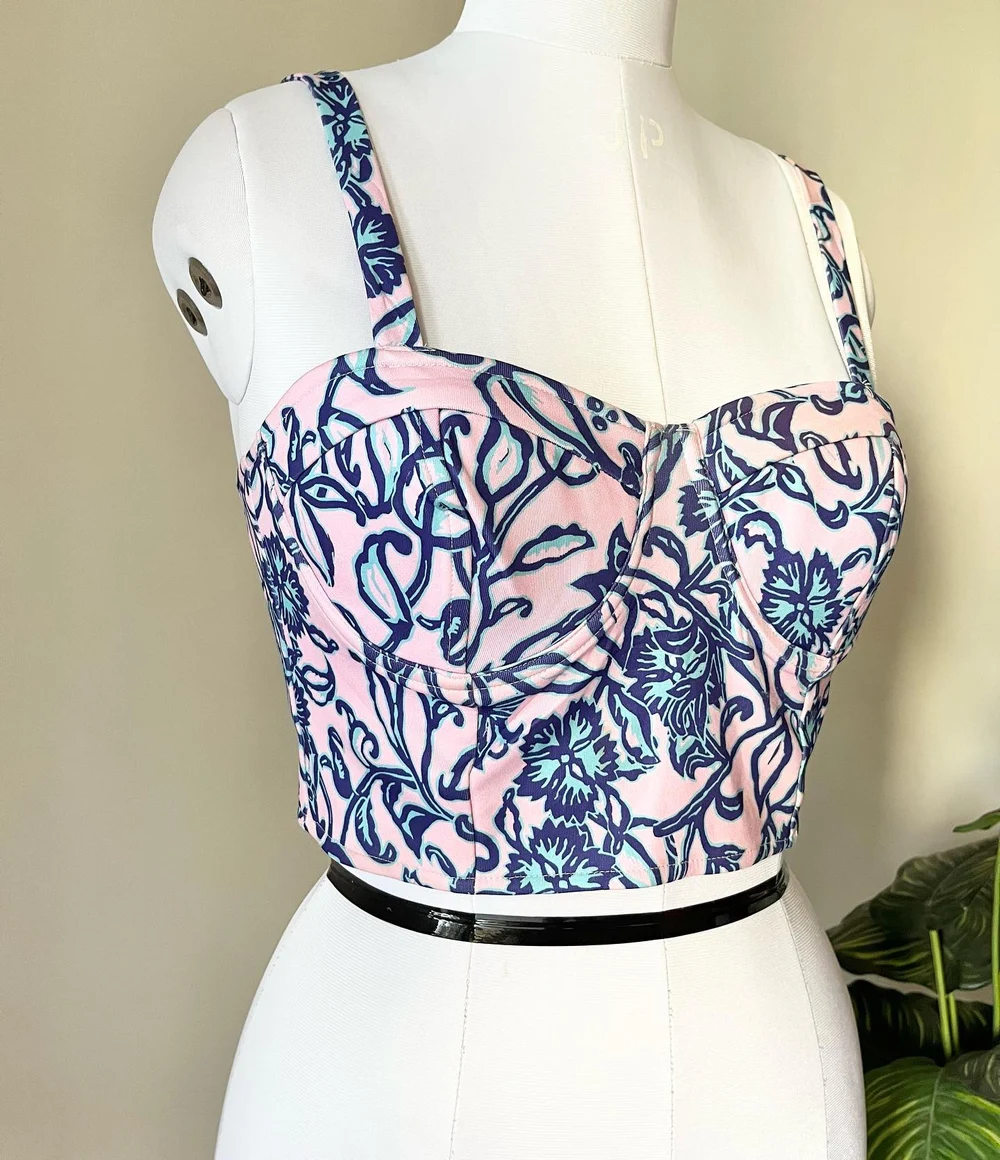 Printed padded bustier top  thumbnail view 3