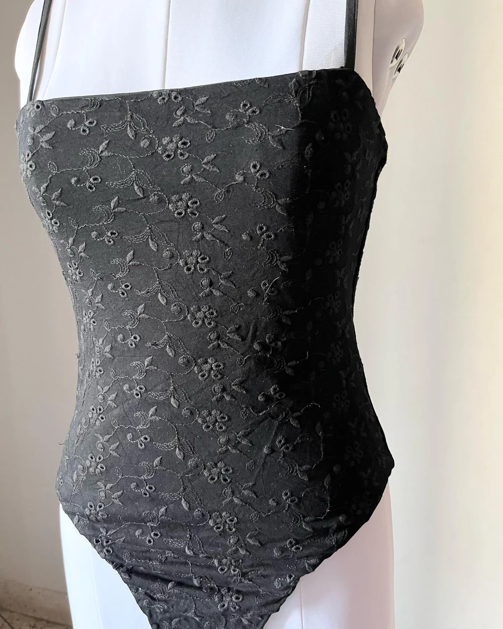 Embroidered black bodysuit  thumbnail view 2