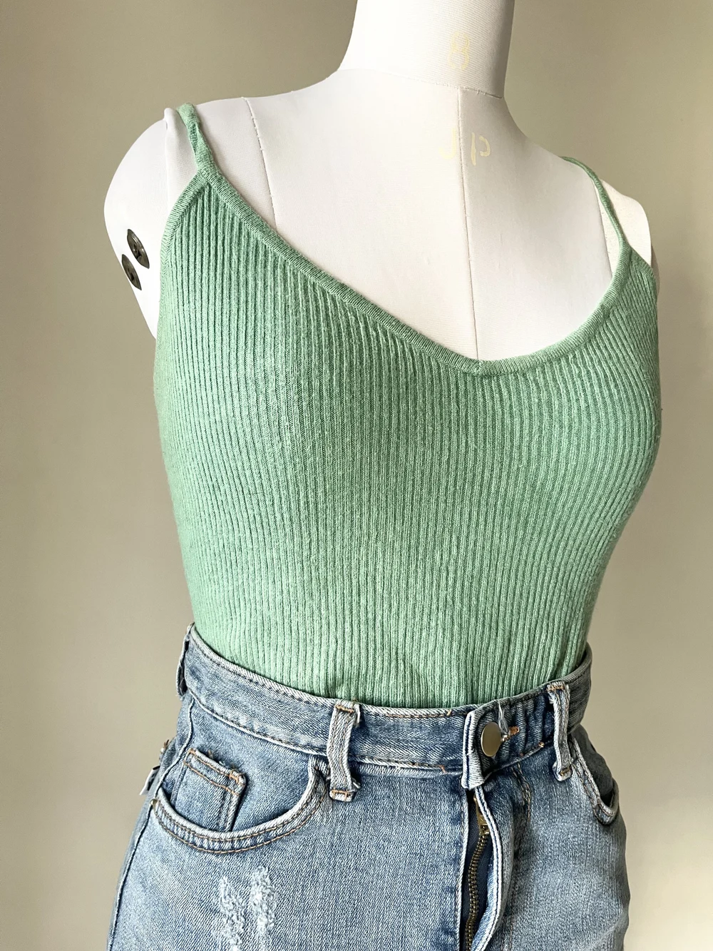 Mint green rib top  thumbnail view 4