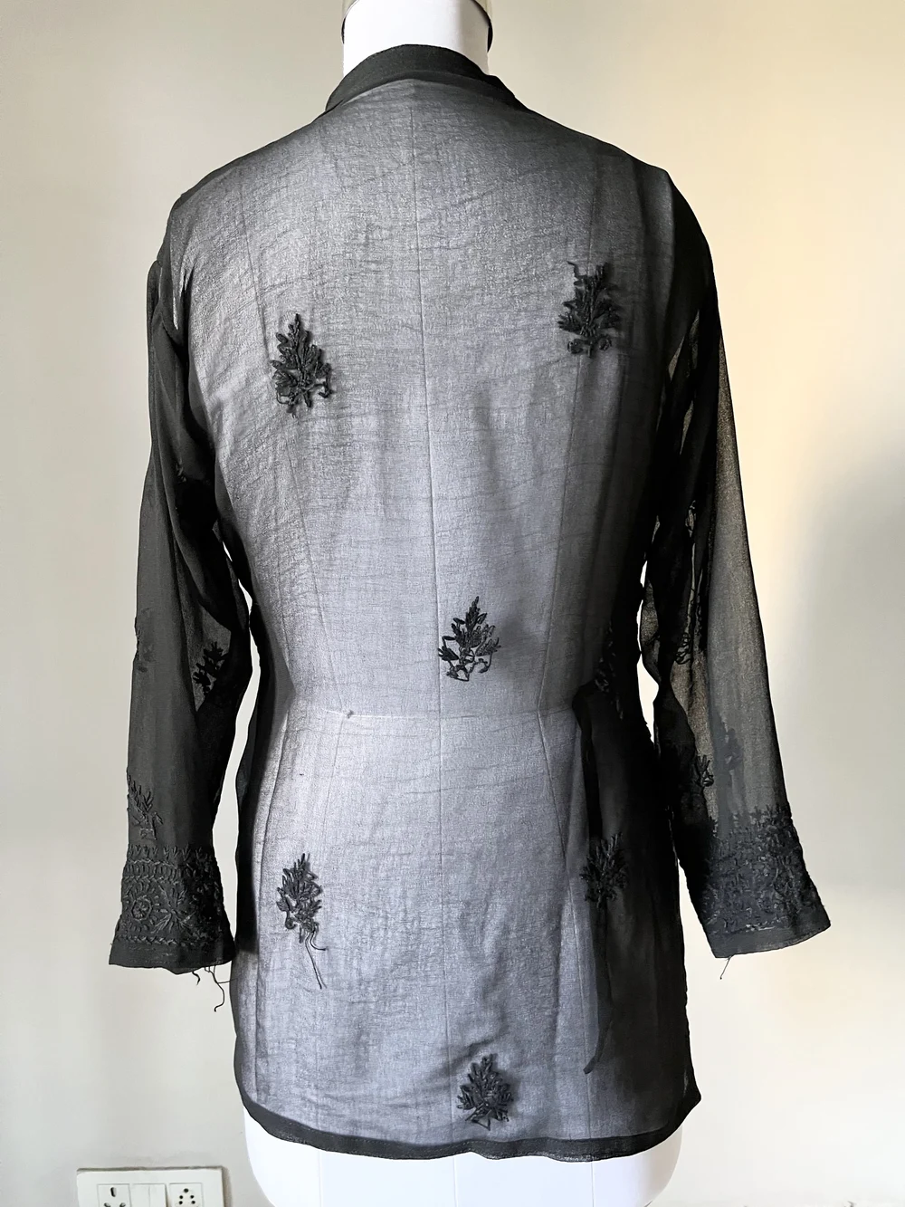 Black chikankari kurti  thumbnail view 2