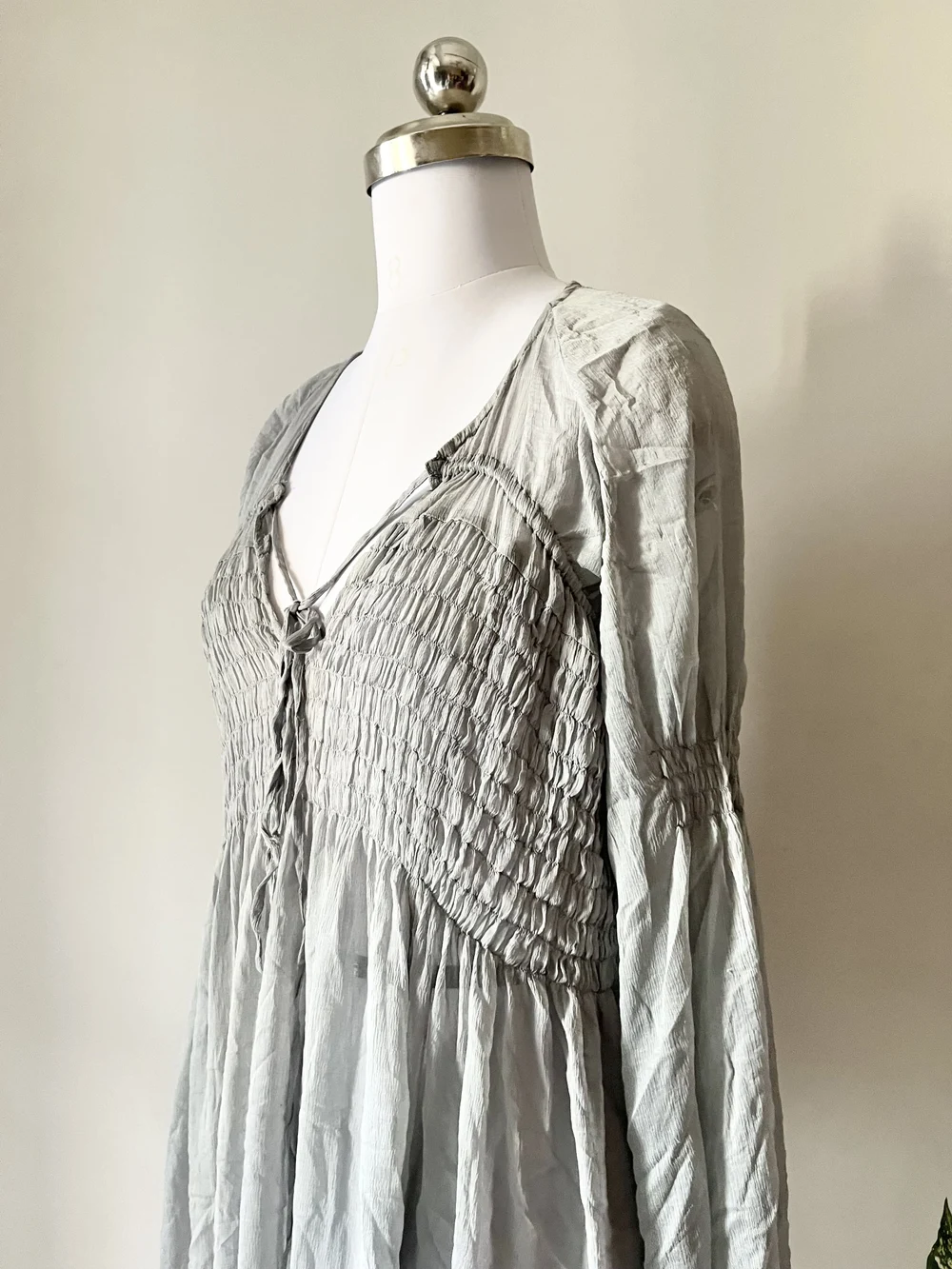 Powder blue sheer dress thumbnail view 3