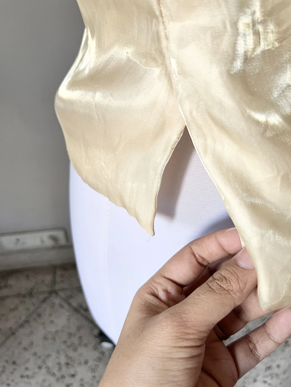 Beige applique flower corset top thumbnail view 4