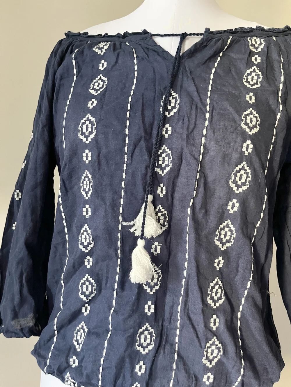 Boho embroidered top thumbnail view 2