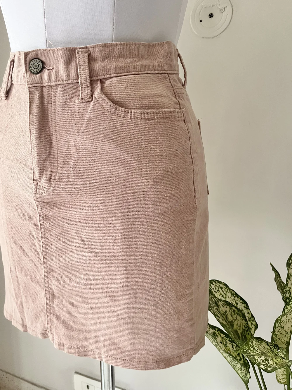 Pink denim skirt  thumbnail view 4