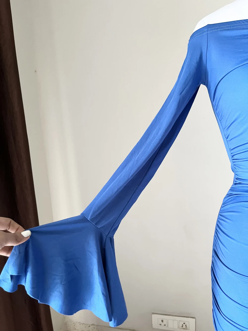 Electric blue smoking dress thumbnail view 4