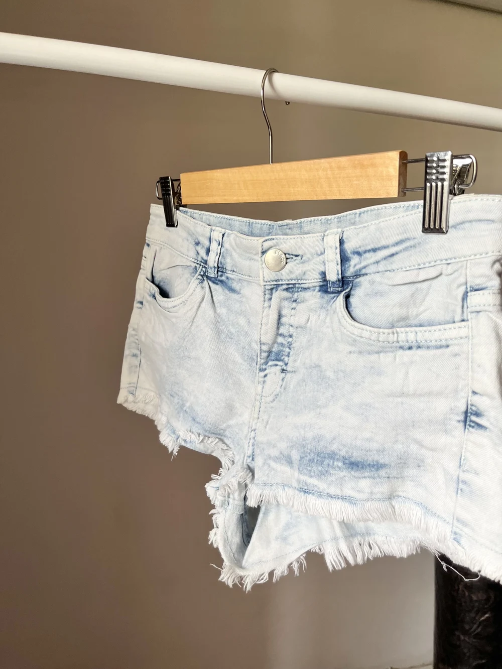 Acid washed booty shorts thumbnail view 2
