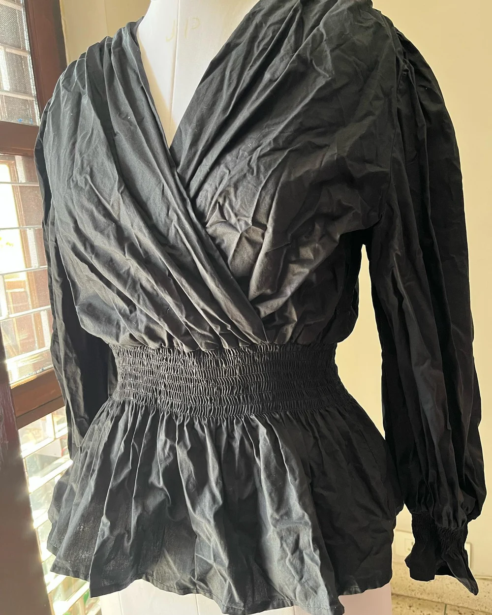 Black peplum top  thumbnail view 4