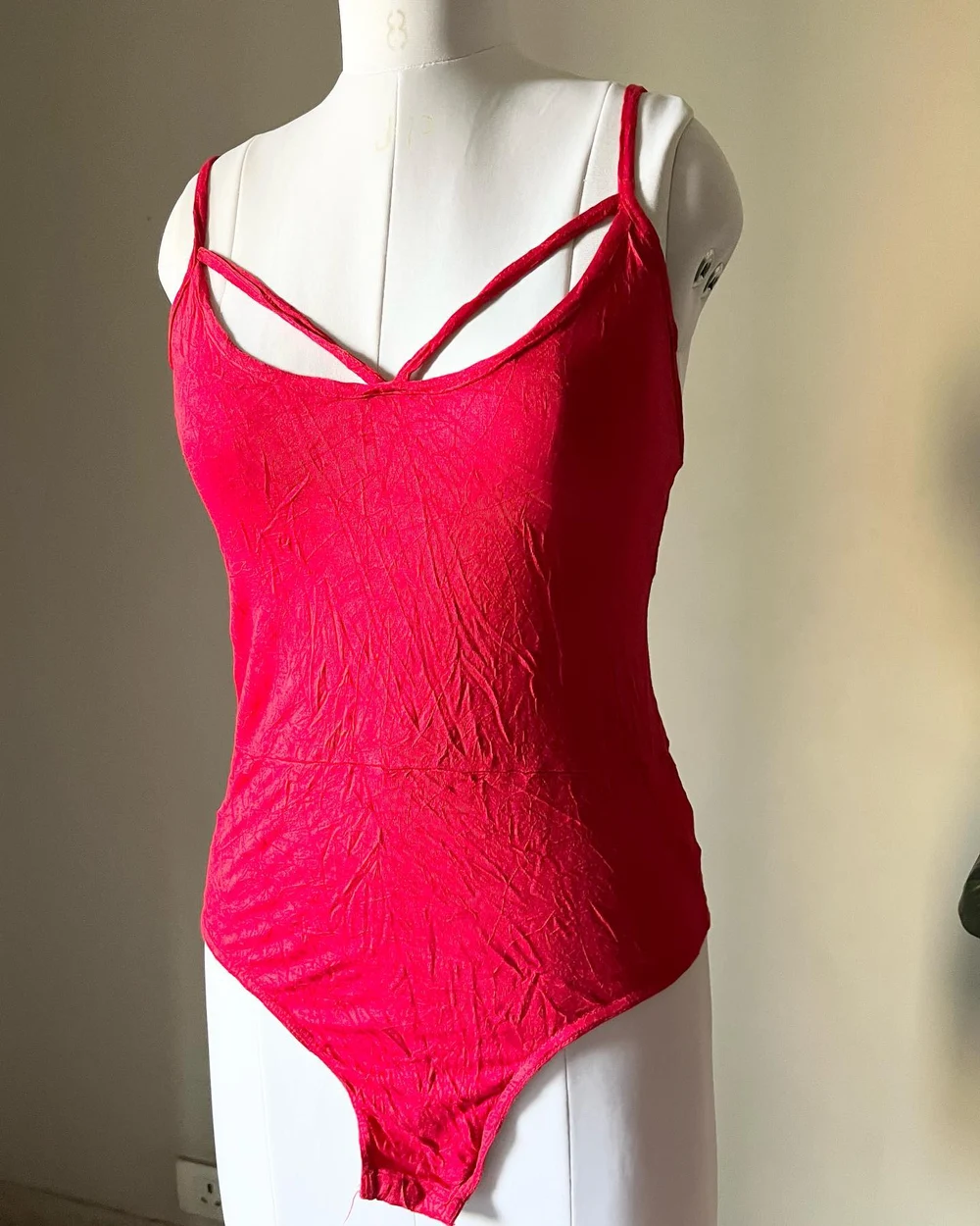 Red Criss-cross bodysuit  thumbnail view 2