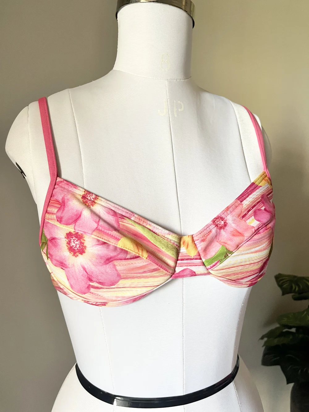 Pink Floral Printed bikini top  thumbnail view 4