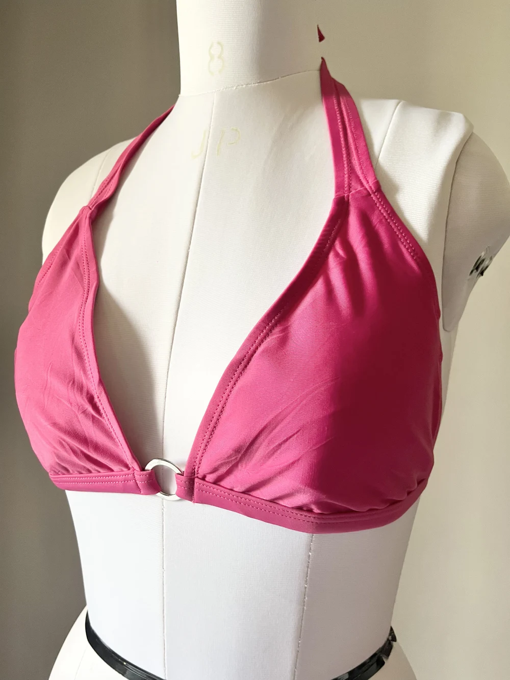 Solid pink bikini top  thumbnail view 3