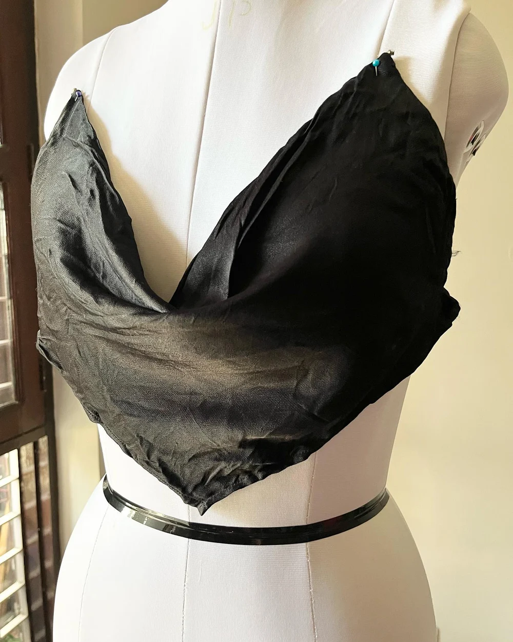 Black satin top  thumbnail view 6