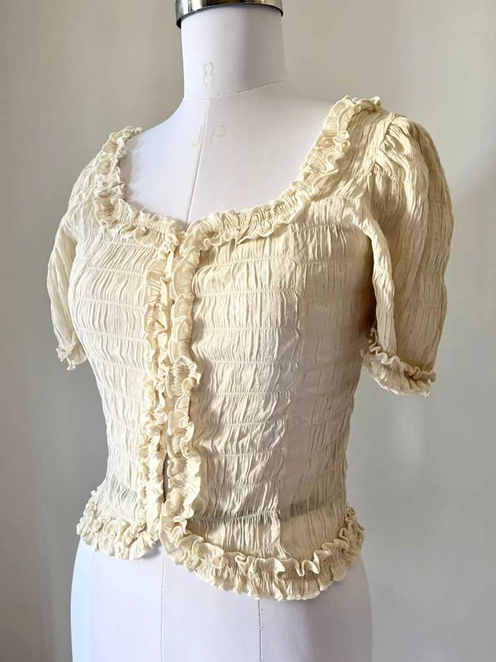 Beige frill top  thumbnail view 3