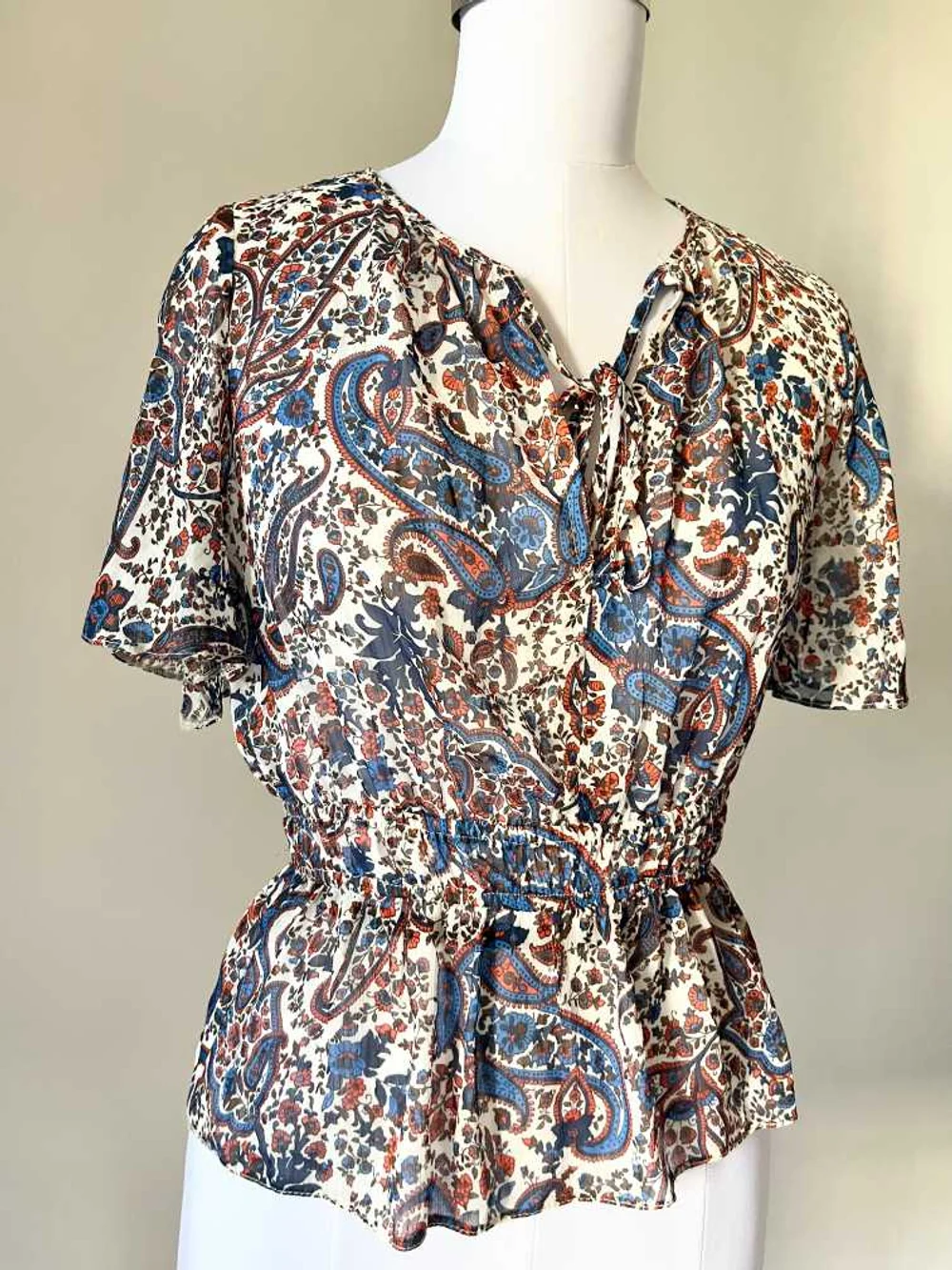 Paiisley print peplum top  thumbnail view 5