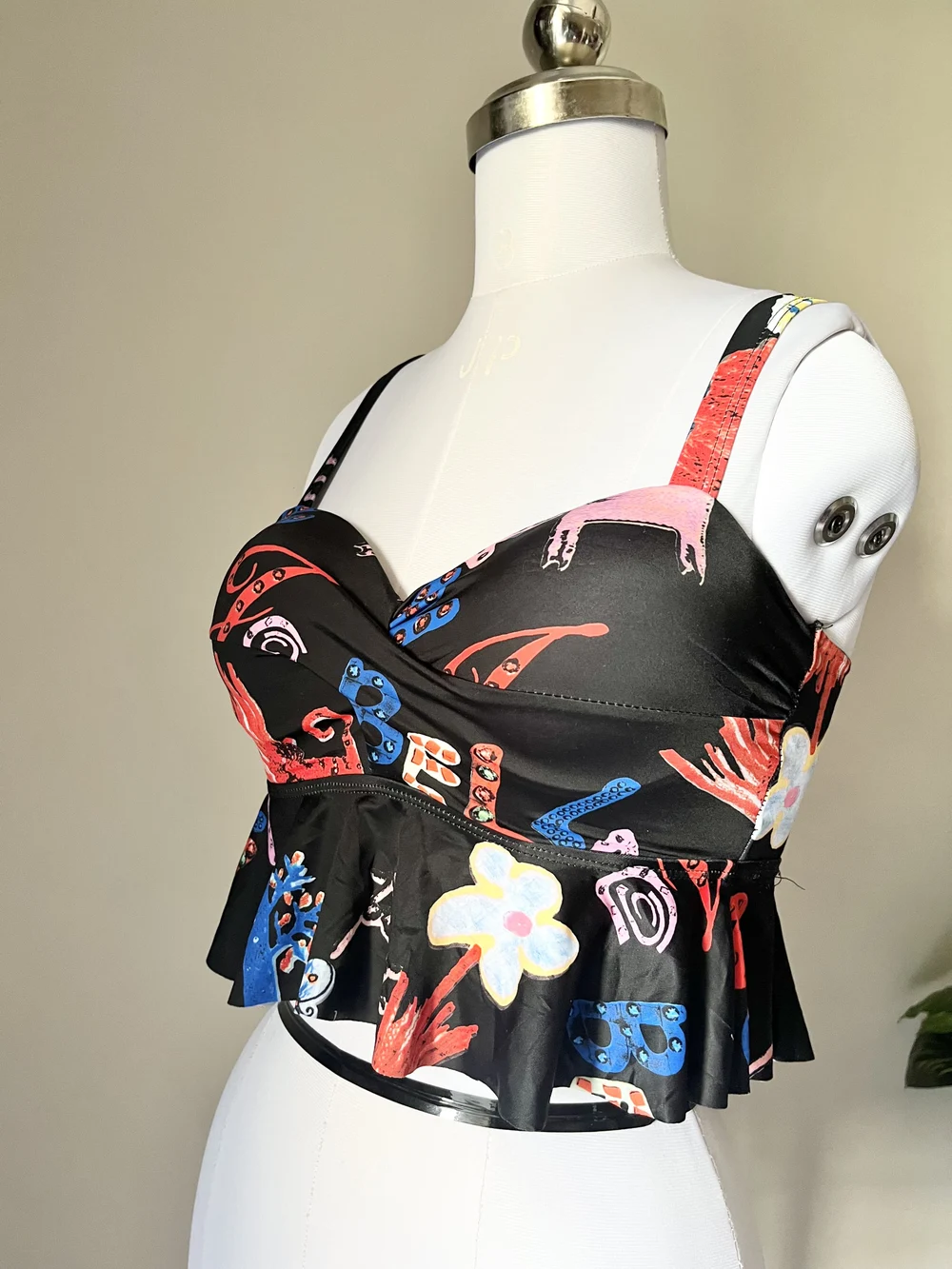 Black peplum Bikini top  thumbnail view 3